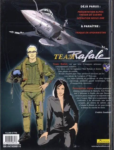 Verso de l'album Team Rafale N° 1 Présentation Alpha