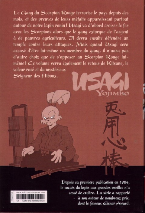 Verso de l'album Usagi Yojimbo 28
