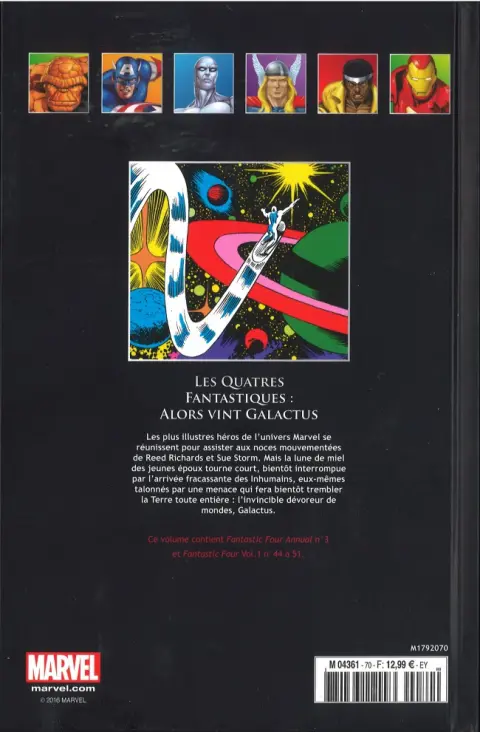 Verso de l'album Marvel Comics - La collection de référence Tome 70 Les Quatre Fantastiques - Alors vint Galactus