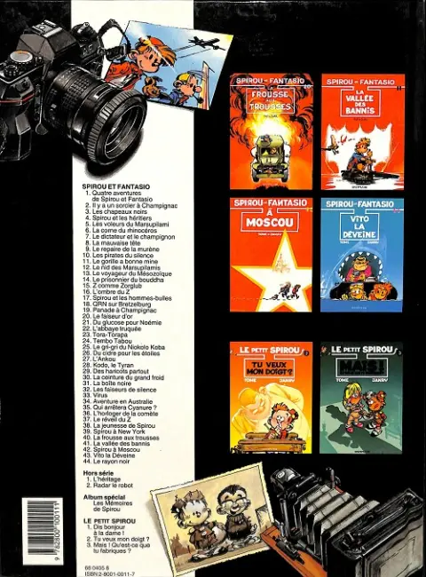 Verso de l'album Spirou et Fantasio Tome 9 Le repaire de la murène