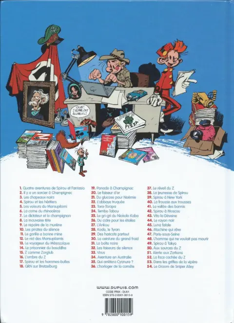 Verso de l'album Spirou et Fantasio Tome 13 Le voyageur du mésozoïque