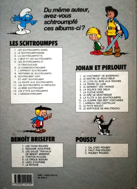 Verso de l'album Les Schtroumpfs Tome 10 La soupe aux Schtroumpfs