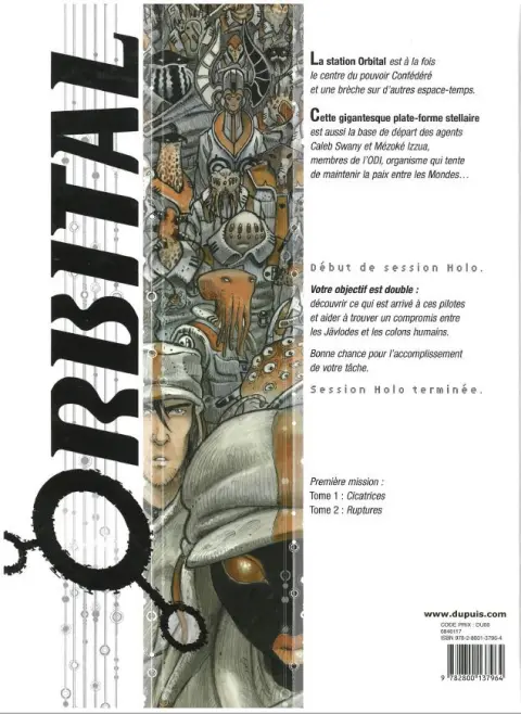 Verso de l'album Orbital Tome 1 Cicatrices