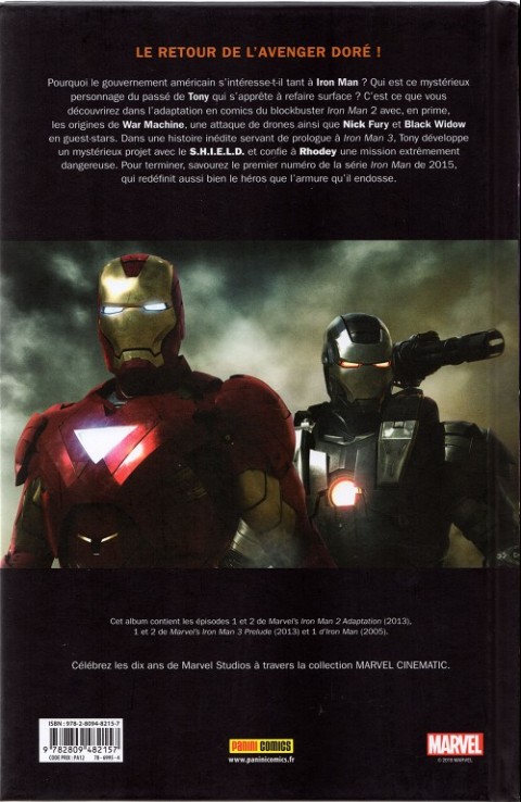 Verso de l'album Marvel Cinematic Universe Tome 3 Iron Man 3 - Prélude