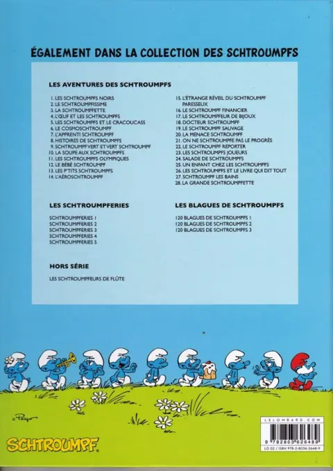 Verso de l'album Les Schtroumpfs Tome 28 La Grande Schtroumpfette
