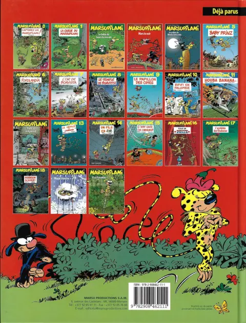 Verso de l'album Marsupilami Tome 3 Mars le noir