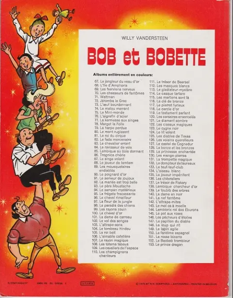 Verso de l'album Bob et Bobette Tome 69 Les nerviens nerveux