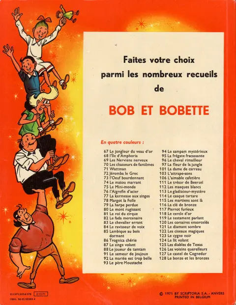 Verso de l'album Bob et Bobette Tome 86 Trognica chérie