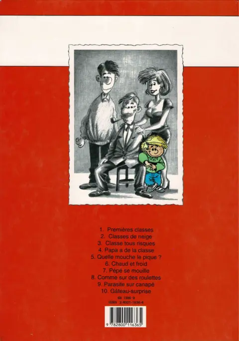 Verso de l'album Cédric Tome 1 Premières classes