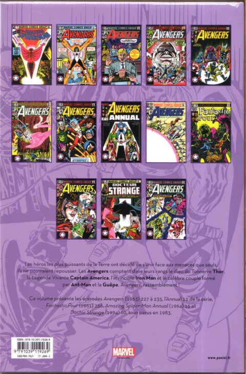 Verso de l'album The Avengers - L'intégrale Tome 20 1983