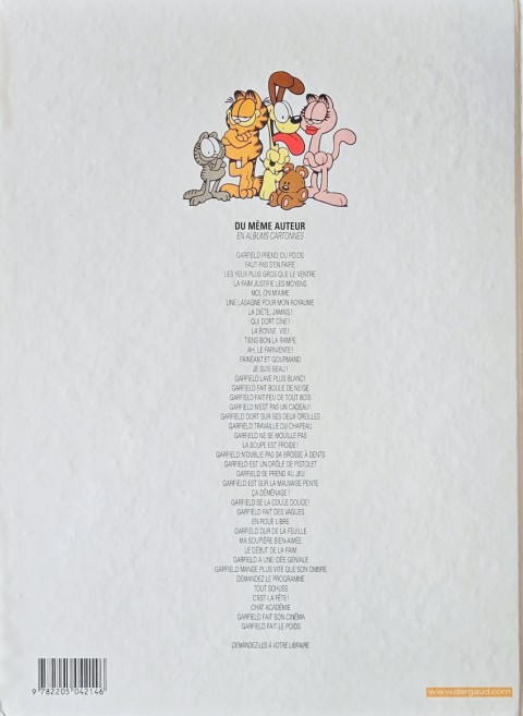 Verso de l'album Garfield Tome 16 Garfield fait feu de tout bois