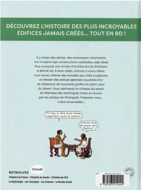 Verso de l'album L'Histoire du monde en BD Tome 5 Les sept merveilles du monde