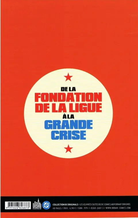 Verso de l'album New History of the DC Universe Tome 2 De la fondation de la Ligue à la grande crise