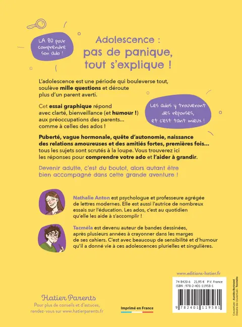 Verso de l'album Adologie Devenez les experts d'une science inexacte !