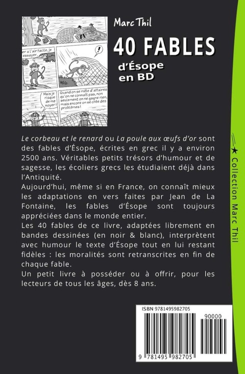 Verso de l'album 40 Fables d'Ésope en BD