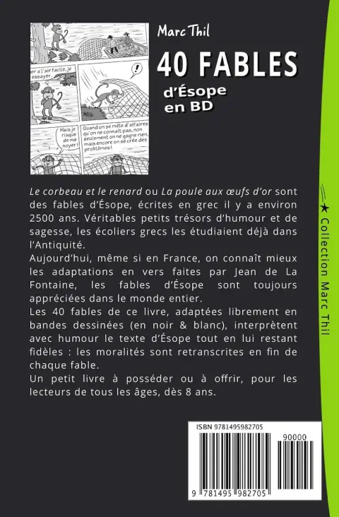 Verso de l'album 40 Fables d'Ésope en BD