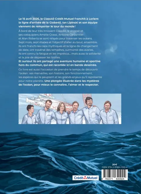 Verso de l'album Autour du monde avec Ian Lipinski À la découverte des océans sur la Globe40
