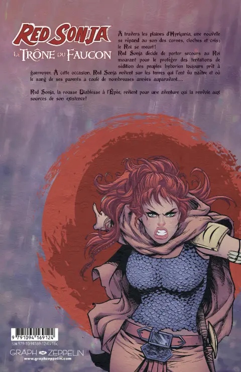 Verso de l'album Red Sonja : Le Trône du Faucon