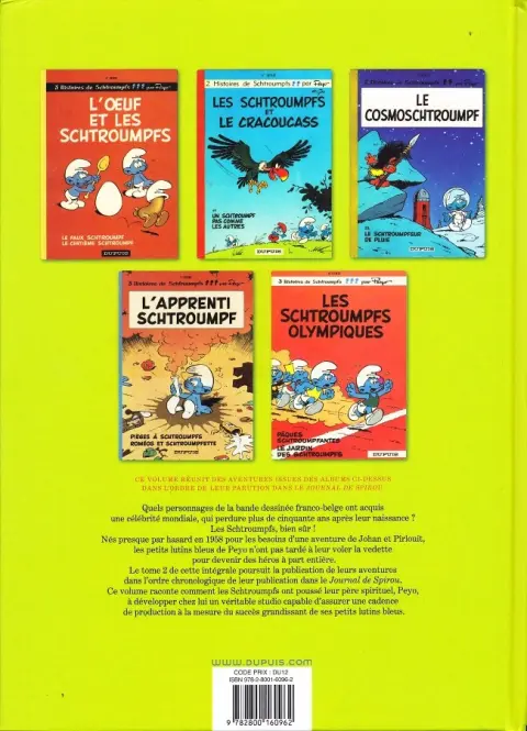 Verso de l'album Les Schtroumpfs L'Intégrale 2 1967 - 1969