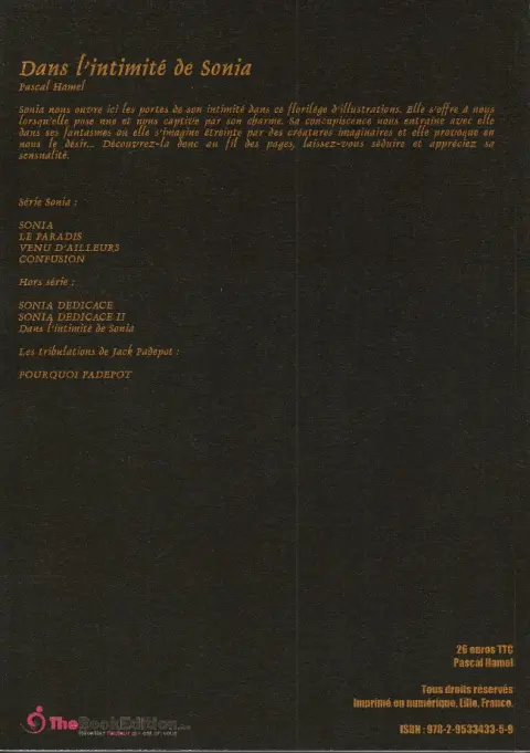 Verso de l'album Sonia Dans l'intimité de Sonia