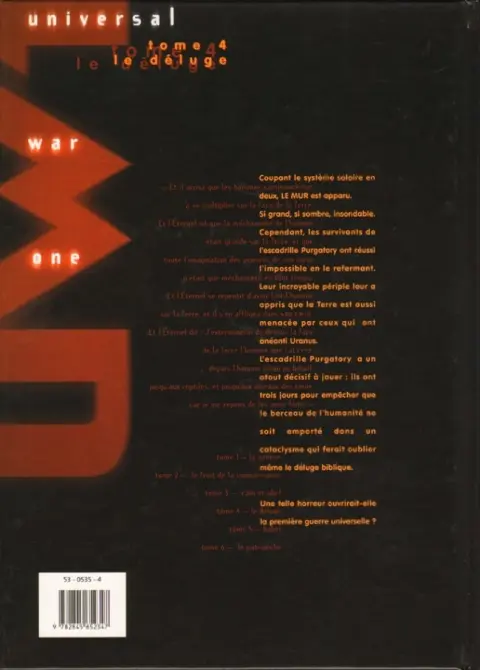 Verso de l'album Universal War One Tome 4 Le déluge