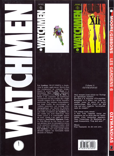 Verso de l'album Watchmen (Les Gardiens) Tome 6 Ozymandias
