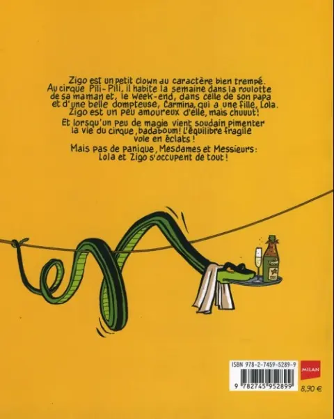 Verso de l'album Zigo le clown Tome 1 Baraka la cata