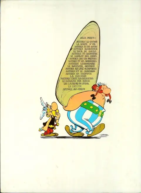 Verso de l'album Astérix Tome 10 Astérix Légionnaire