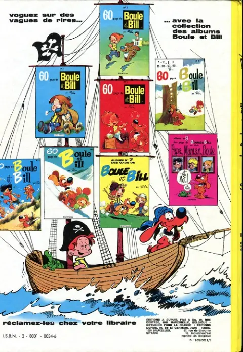 Verso de l'album Boule & Bill Tome 5 60 gags de Boule et Bill