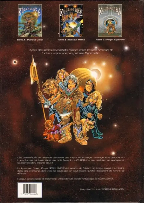 Verso de l'album Kookaburra Tome 3 Projet Equinoxe