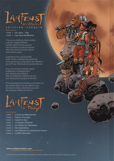 Verso de l'album Lanfeust des Étoiles Tome 2 Les tours de Meirrion