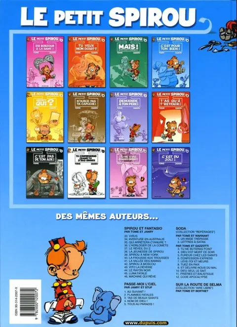 Verso de l'album Le Petit Spirou Tome 4 C'est pour ton bien !