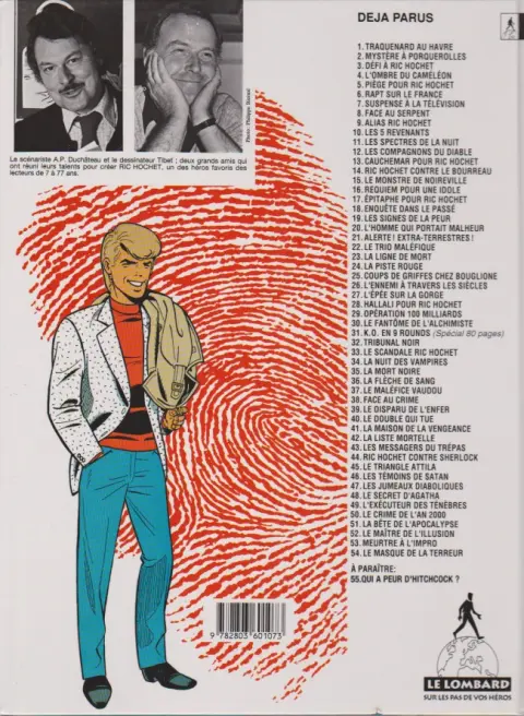 Verso de l'album Ric Hochet Tome 3 Défi à Ric Hochet