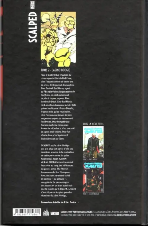 Verso de l'album Scalped Tome 2 Casino boogie