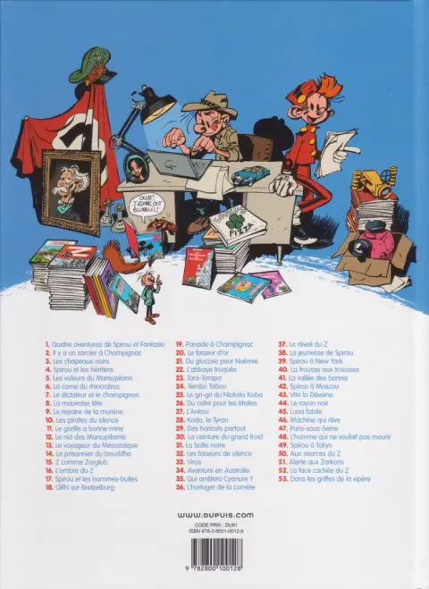Verso de l'album Spirou et Fantasio Tome 10 Les pirates du silence