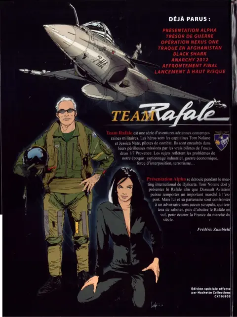 Verso de l'album Team Rafale N° 1 Présentation Alpha