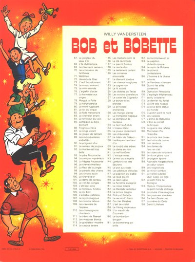 Verso de l'album Bob et Bobette Les bouleaux frémissants