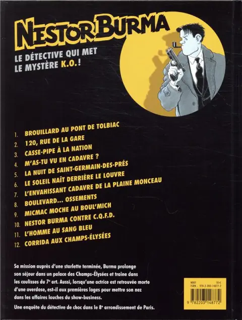 Verso de l'album Nestor Burma Tome 13 Corrida aux Champs-Élysées