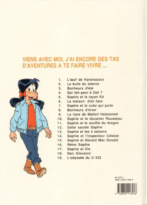 Verso de l'album Sophie Tome 19 L'odyssée du U 522