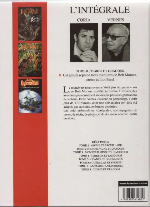 Verso de l'album Bob Morane L'Intégrale 8 Tigres et dragons