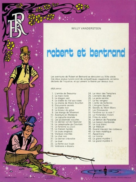 Verso de l'album Robert et Bertrand Tome 44 Le grand mystère II