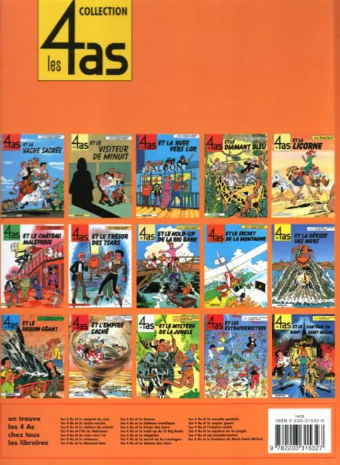 Verso de l'album Les 4 as Tome 32 Les 4 as et le robot vandale