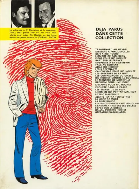 Verso de l'album Ric Hochet Tome 20 L'homme qui portait malheur