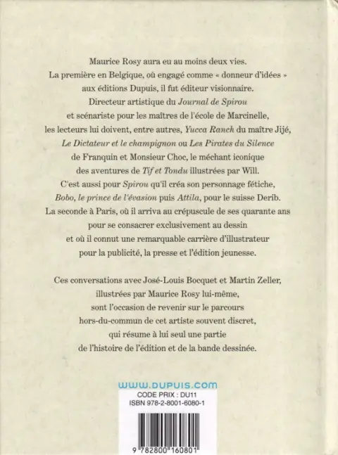 Verso de l'album C'est la vie ! Conversation avec Maurice Rosy