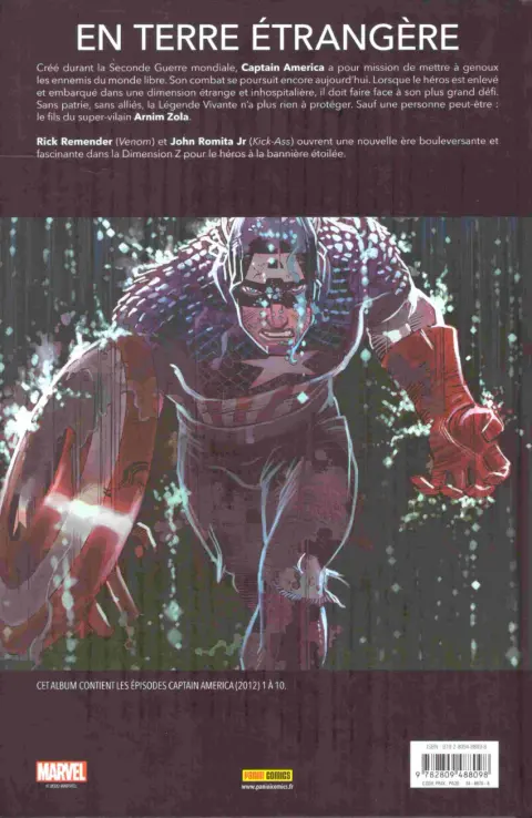 Verso de l'album Captain America Perdu dans la Dimension Z