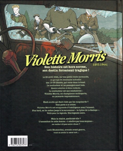Verso de l'album Violette Morris, à abattre par tous moyens Tome 2 Deuxième comparution
