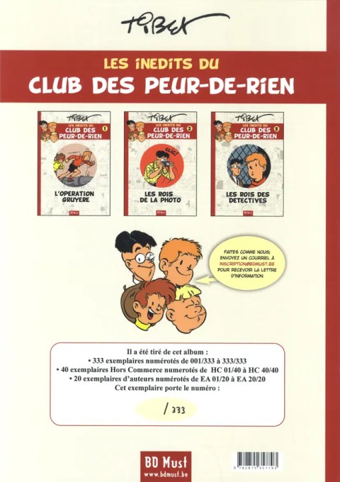 Verso de l'album Le Club des Peur-de-rien Les inédits Tome 3 Les rois des détectives