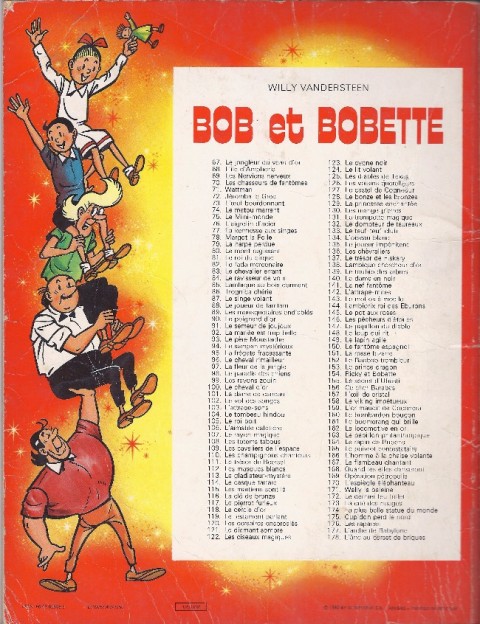Verso de l'album Bob et Bobette Tome 156 Ce cher Barabas