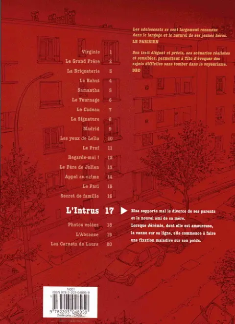 Verso de l'album Tendre banlieue L'Intrus