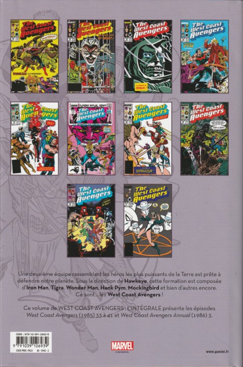 Verso de l'album West Coast Avengers - L'intégrale Tome 5 1988-1989